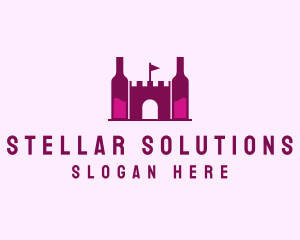 Wine Bottle Castle  logo design