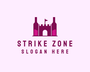 Wine Bottle Castle  logo design