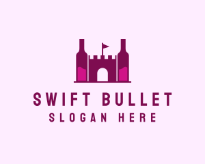 Wine Bottle Castle  logo design