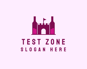 Wine Bottle Castle  logo design