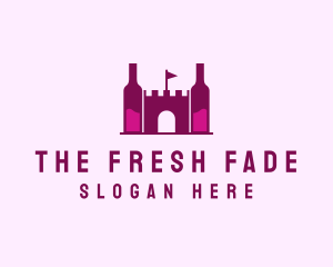 Wine Bottle Castle  logo design