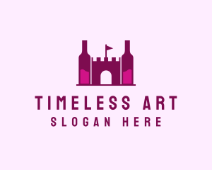 Wine Bottle Castle  logo design