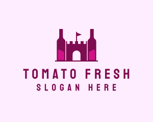 Wine Bottle Castle  logo design