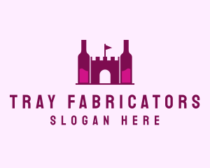 Wine Bottle Castle  logo design