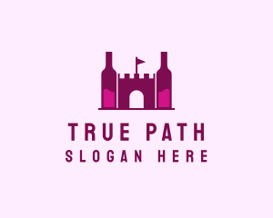 Wine Bottle Castle  logo design