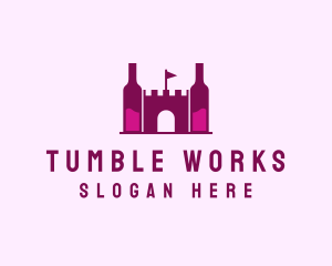 Wine Bottle Castle  logo design