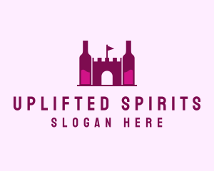 Wine Bottle Castle  logo design