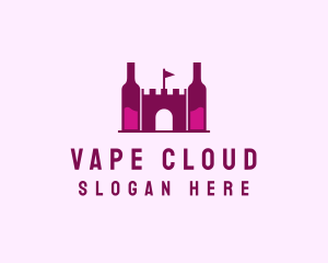 Wine Bottle Castle  logo design