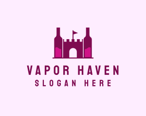 Wine Bottle Castle  logo design