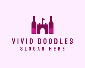 Wine Bottle Castle  logo design