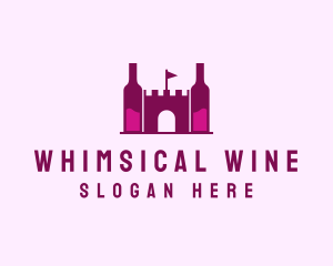 Wine Bottle Castle  logo design