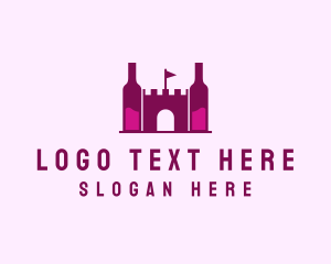 Wine - Wine Bottle Castle logo design