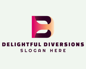 Gradient 3D Letter D logo design