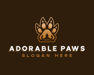 Lion Crown Paw logo design