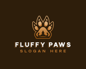 Lion Crown Paw logo design