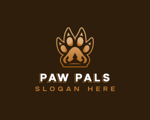 Lion Crown Paw logo design