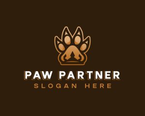 Lion Crown Paw logo design