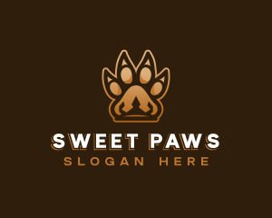 Lion Crown Paw logo design