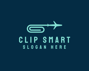 Paper Clip Airplane logo design