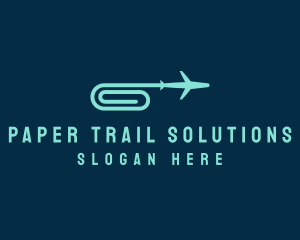 Paper Clip Airplane logo design