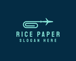 Paper Clip Airplane logo design