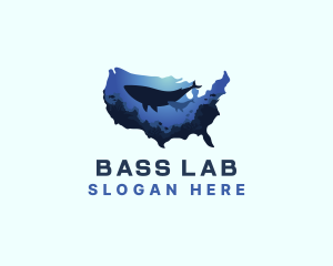 America Ocean Whale logo design