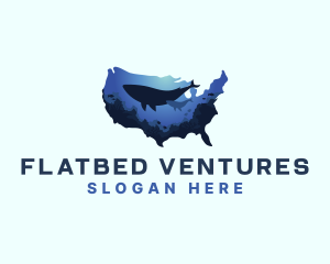 America Ocean Whale logo design