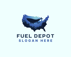 America Ocean Whale logo design