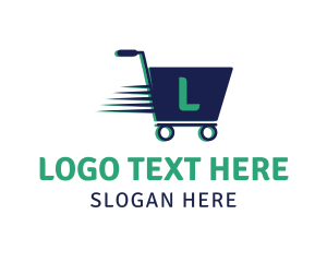 Grocery Cart Letter logo