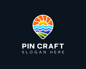 Location Pin Resort Vacation logo design