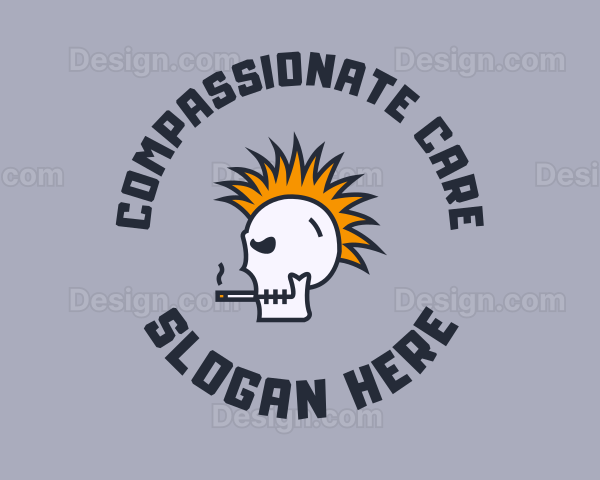 Smoke Mohawk Skull Logo