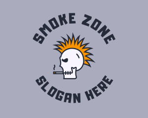 Smoke Mohawk Skull logo design