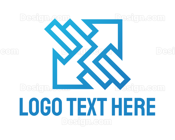 Geometric Blue Arrow Logo