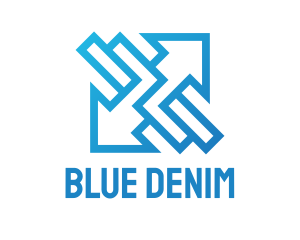 Geometric Blue Arrow logo design