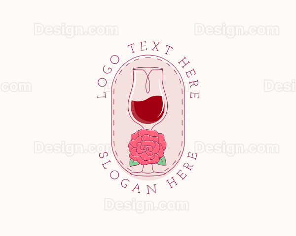 Classy Wine Rose Logo