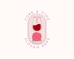 Classy Wine Rose logo design