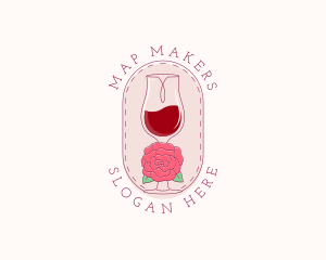 Classy Wine Rose logo design