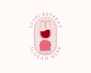 Classy Wine Rose logo design