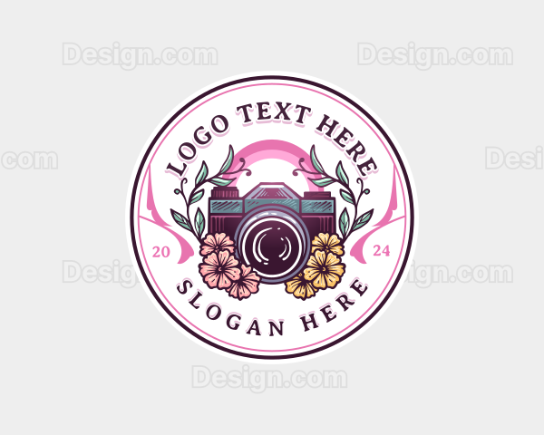 Flower Photography Camera Logo