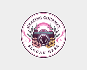 Flower Photography Camera Logo