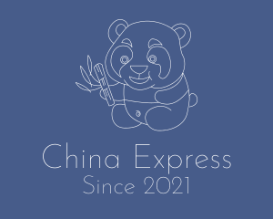 Cute Baby Panda Line logo design