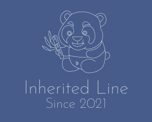 Cute Baby Panda Line logo design