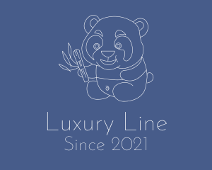 Cute Baby Panda Line logo design