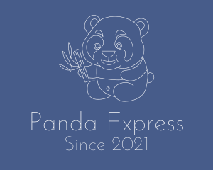 Cute Baby Panda Line logo design