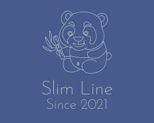 Cute Baby Panda Line logo design