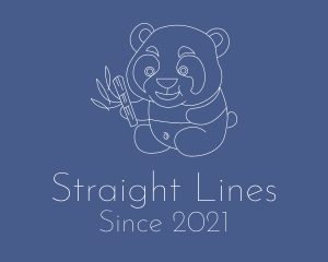 Cute Baby Panda Line logo design