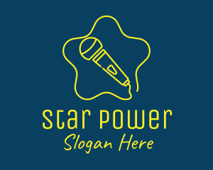 Star Karaoke Microphone  logo design