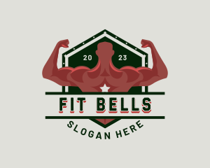 Muscular Man Fitness Gym logo design