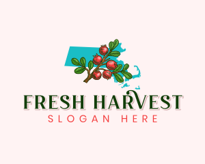 Massachusetts Cranberries Fruit logo design