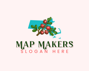 Massachusetts Cranberries Fruit logo design